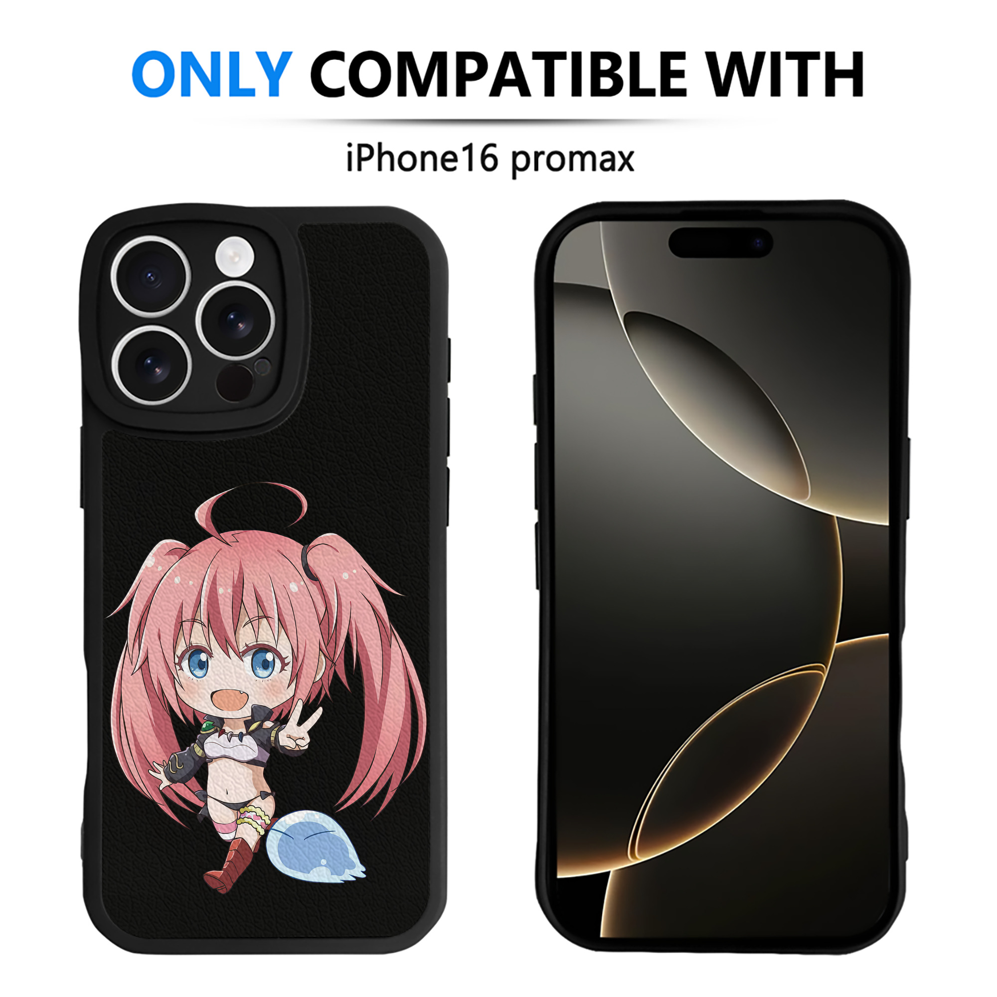 （画像用） 転スラ Regarding Reincarnated to Slime 【iPhone 16シリーズ対応】シリコンスマホケース（レザー調） 材質：シリコン